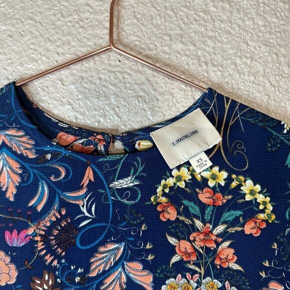 I. Madeline | Garden Splendor Navy Blue Floral Print Long Sleeve Midi Dress - Picture 3 of 7